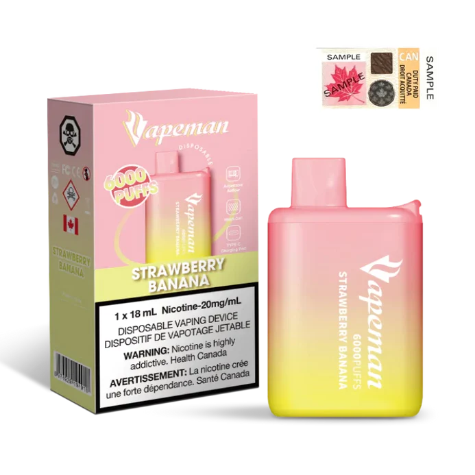 VAPEMAN 6000 Puffs Disposable Device - (20mg/ml) (STAMPED) - Quecan