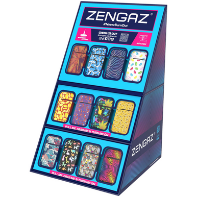 Zengaz Wing  (ZL-13) Jet Rubberized Cube Lighter (Box of 48) - Quecan