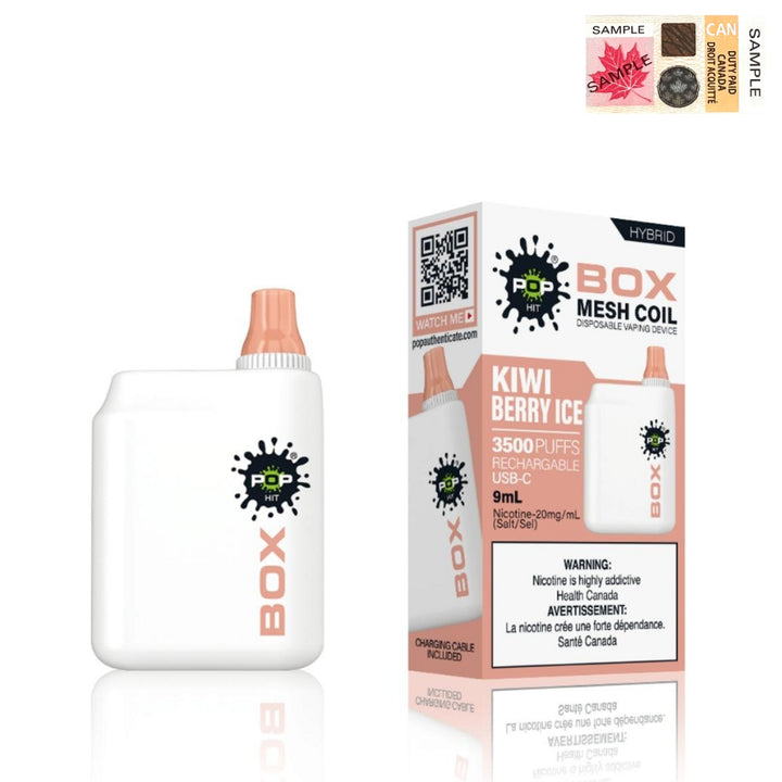 Pop Hit Box -  Mesh Coil Hybrid  3500 Puffs  -  (20mg/ml) (STAMPED) - Quecan