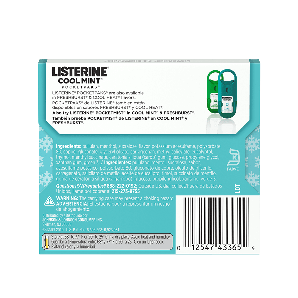 Listerine Pocket Paks - Cool Mint (Pack of 24) - Quecan