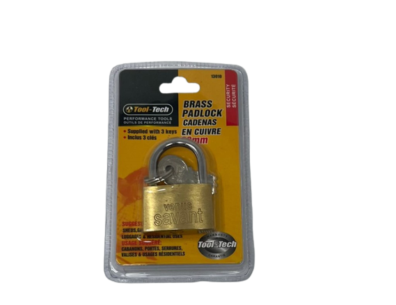 Tool Tech Brass Padlock with keys - Quecan