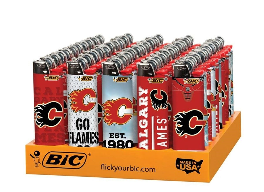 Bic Lighter Maxi - NHL Calgary Flames (Pack of 50) - Quecan