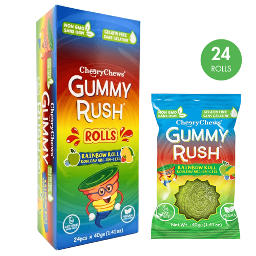 Cheery Chews Gummy Rush Rainbow Roll (24 x 40g) - Quecan