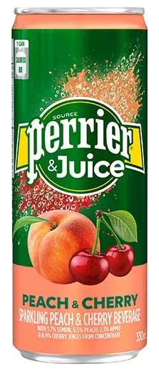 Perrier - Peach & Cherry Juice (4 x 6 x 330ml) - Quecan