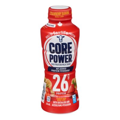 Core Power High-Protein Strawberry Banana Lactose-Free Milkshake (414mL) - Quecan