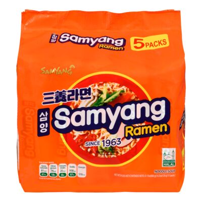 Samyang Original Ramen Noodle Soup (Pack of 5 x 120g) - Quecan