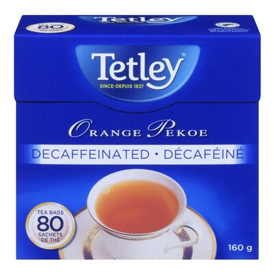 Tetley Orange Pekoe Tea - Decaffeinated (80 Tea Bags) - Quecan