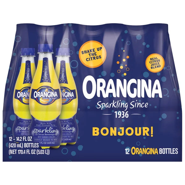Orangina - Sparkling Citrus Beverage (12 x 420 mL) (Can Dep)