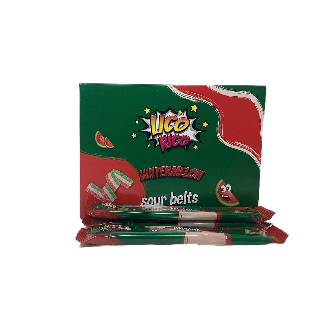 Lico Rico Sour Belt Candy (Box of 24) - Quecan
