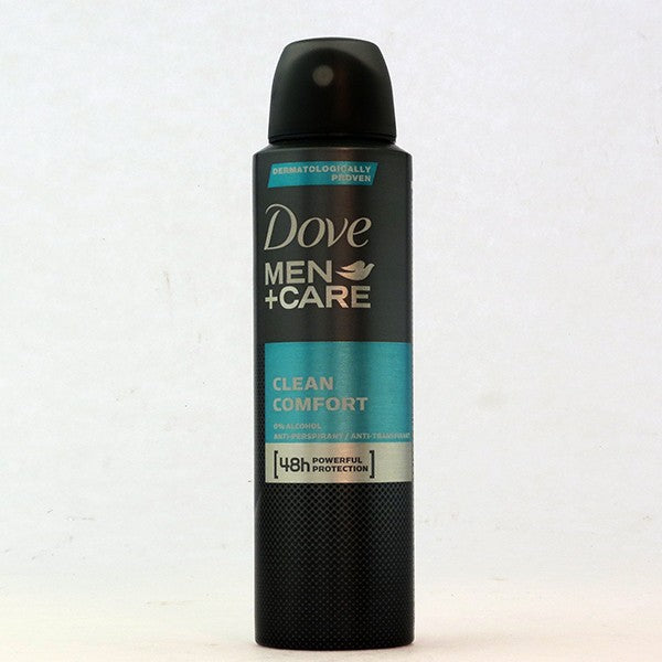 Dove Body Spray Anti-Perspirant Clean Comfort For Men (150ml) - Quecan
