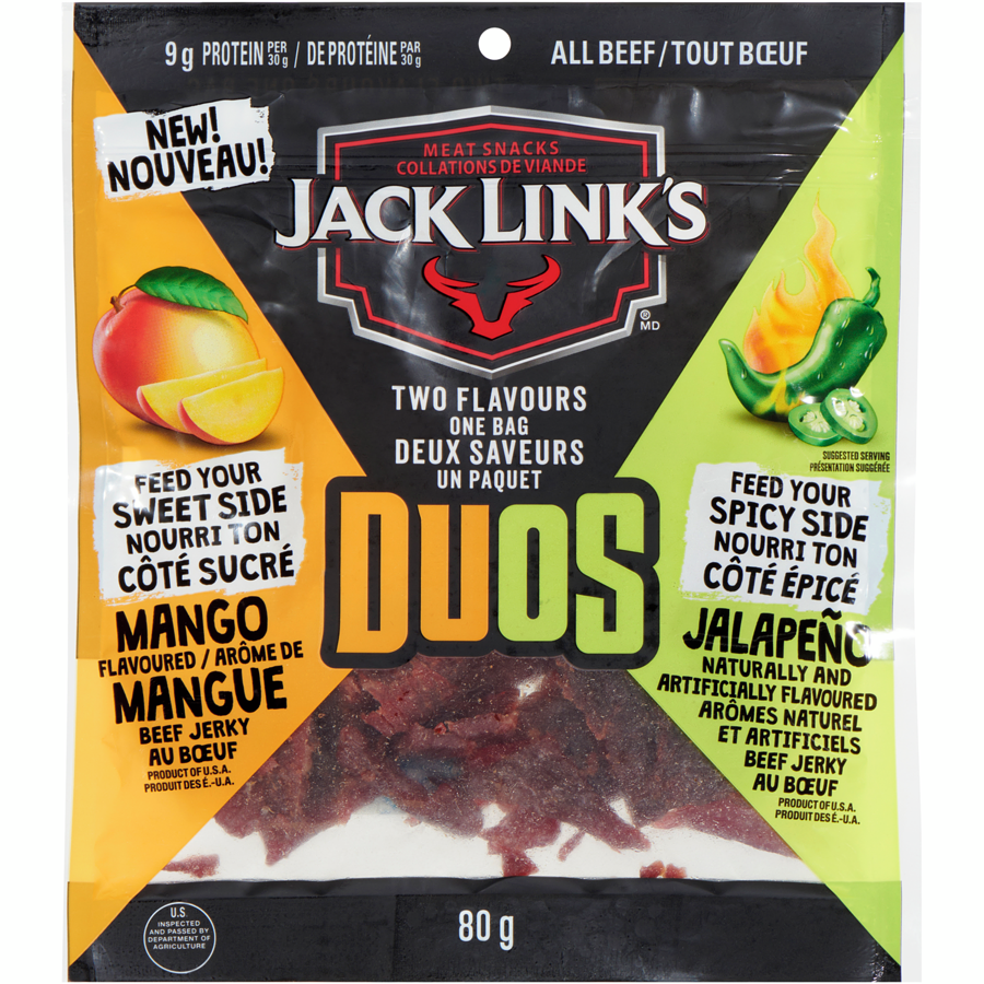 Jack Link's - Duos Beef Jerky Jalapeno/Mango (12 x 80g) - Quecan