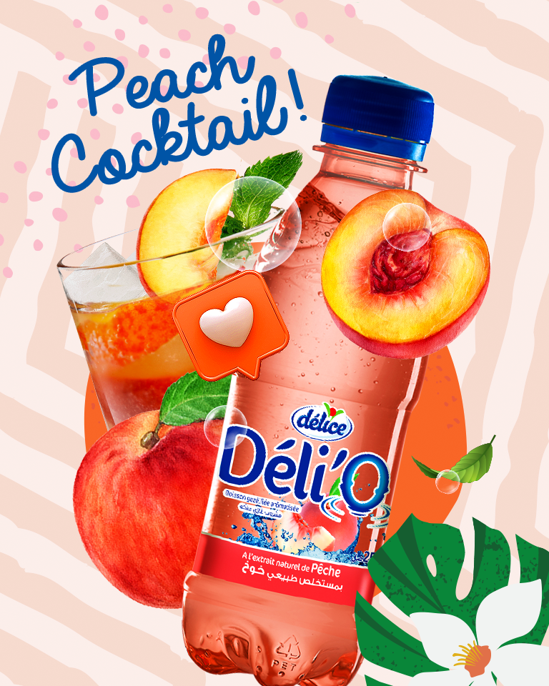 Delice Delio Carbonated Flavored Drink - Peach (12 x 250ML) - Quecan
