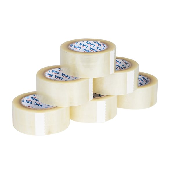 Clear Packing Tape - 48mm X 50 Yards (Pack of 6) - Quecan