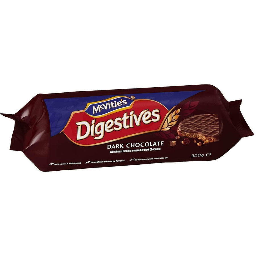 McVitie'S Digestive - Dark Chololate Flavor Coated Wheat Biscuits (300gm) - Quecan
