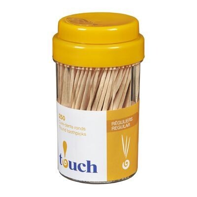 Touch Regular Round Toothpicks (250 pcs) (12 Pk)