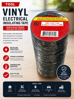 Vinyl Electrical Tape ( 0.18mm X 18mm X 20m 12 Pk)