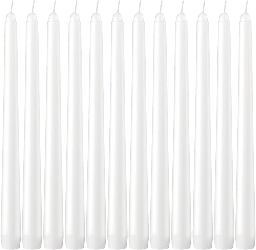 Taper Candles 10" (Pack of 24) - Unscented - Quecan