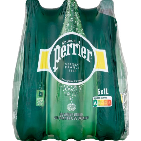 Perrier Carbonated Natural Spring Water - Vergeze France (6 x 1L) - Quecan