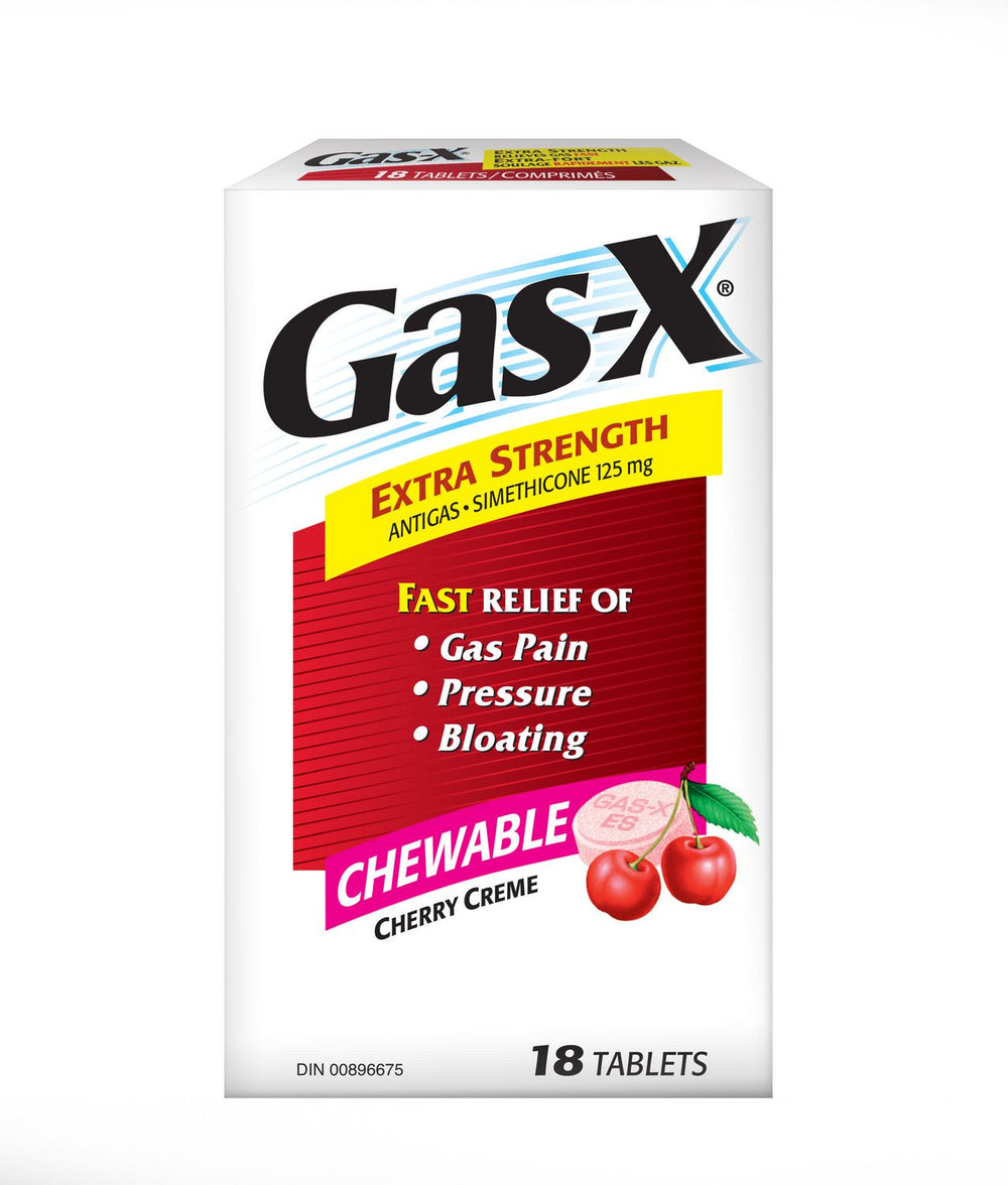 Gas-X Chewable Tablets - Cherry Creme 18 Tablets - Quecan