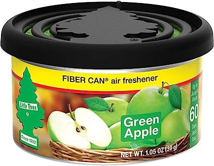Little Trees Fiber Can Air Freshener (Box of 4) - Green Apple - Quecan