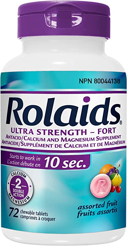 Rolaids Ultra Strength Assorted Fruits Antacid Chewable Tablets 72ct - Quecan