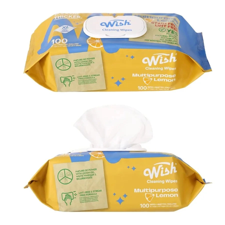 Wish Cleaning Wipes Lemon Kitchen w/cap ( 100 ct)