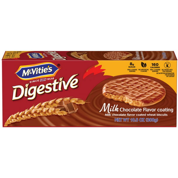 McVitie'S Digestive - Milk Chololate Flavor Coated Wheat Biscuits (300gm) - Quecan