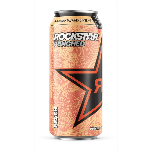 Rockstar Punched Energy - Peach(12 x 473ml) (Can Dep) - Quecan