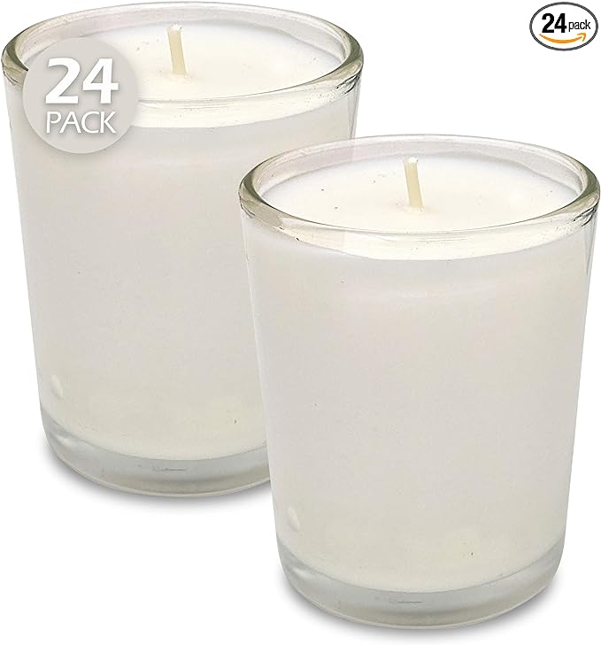 Plastic Cup Candles Unscented - Pack of 24 - Quecan