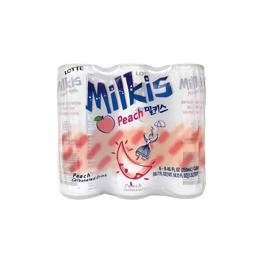 Milkis Carbonated Drink Refreshing Milk & Yogurt Flavor - Peach (5x6x250ML) - Quecan