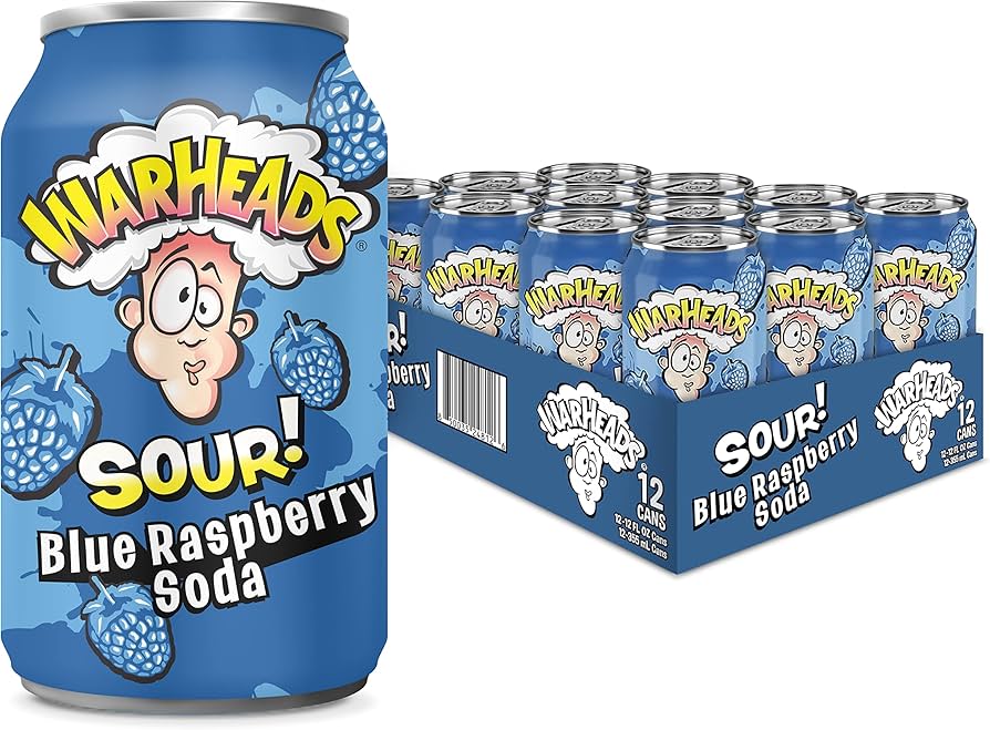 Warheads Blue Raspberry Soda (12x330ml) (Can Dep) - Quecan