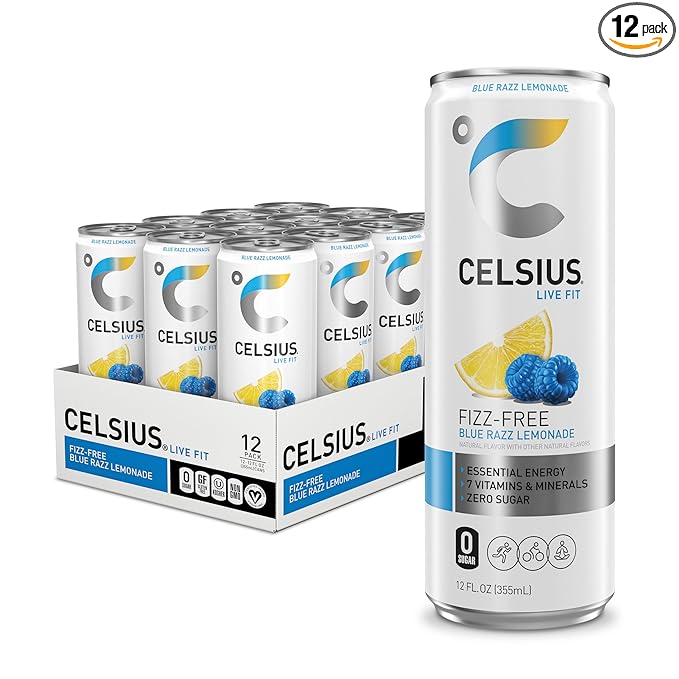 Celsius Energy Drink Blue Razz Lemonade (12 x 355 mL) (Can Dep.) - Quecan