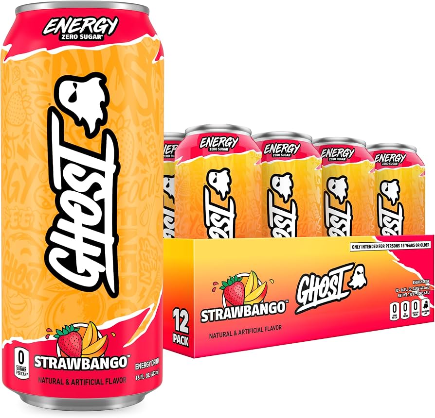 GHOST Energy Strawbango Energy Drink (12 x 473mL) (Can Dep)