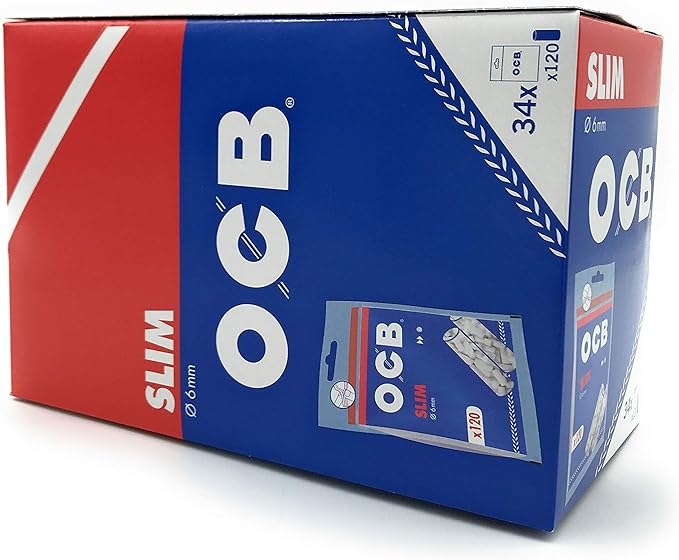 OCB Slim - Filter Tips (Box of 34 Bags) - Quecan