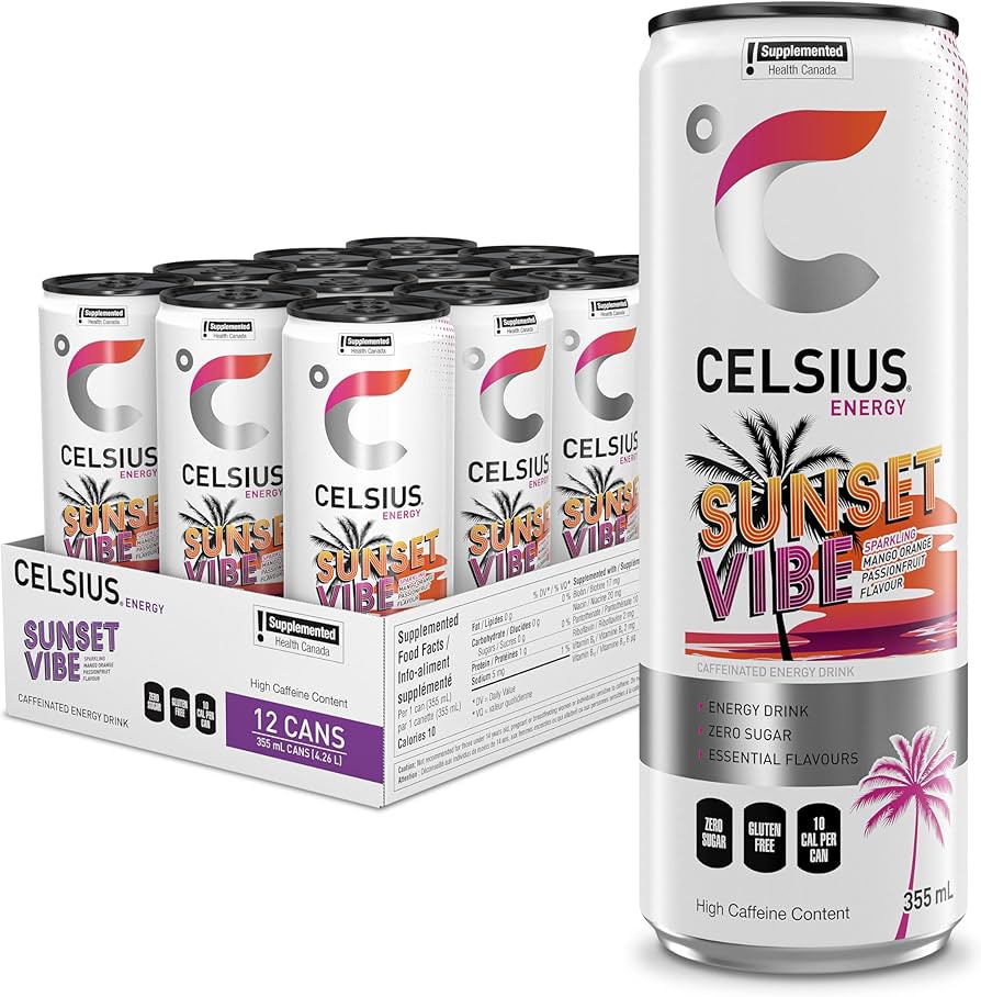 Celsius Energy Drink Sunset Vibe (12 x 355mL) (Can Dep.) - Quecan