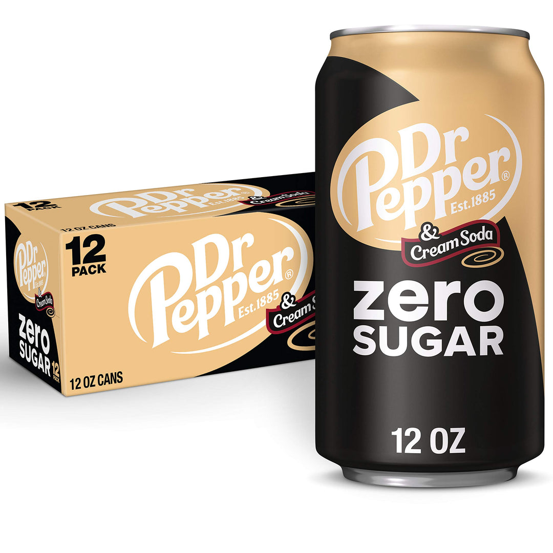 Dr.Pepper Cream Soda Zero Sugar (12x355mL) (Can Dep) - Quecan