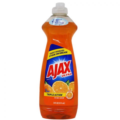 Ajax Ultra Dishwashing Liquid 414ml Triple Action Orange - Quecan