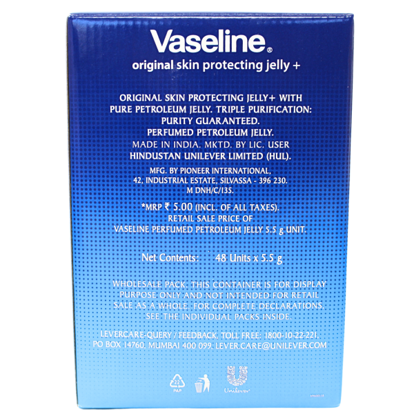 Vaseline Original Skin Petroleum Jelly-(5.5g) (Pack of 48 ) - Quecan