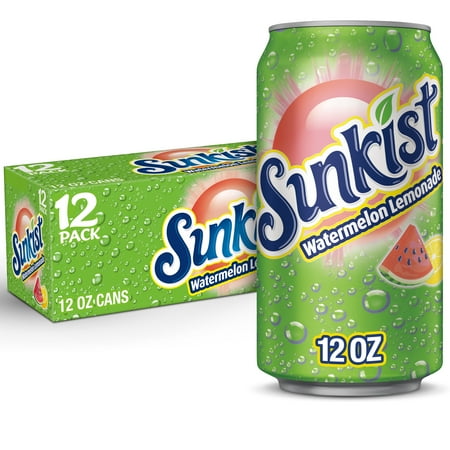 Sunkist Watermelon Lemonade Soda (12x355mL) (Can Dep)