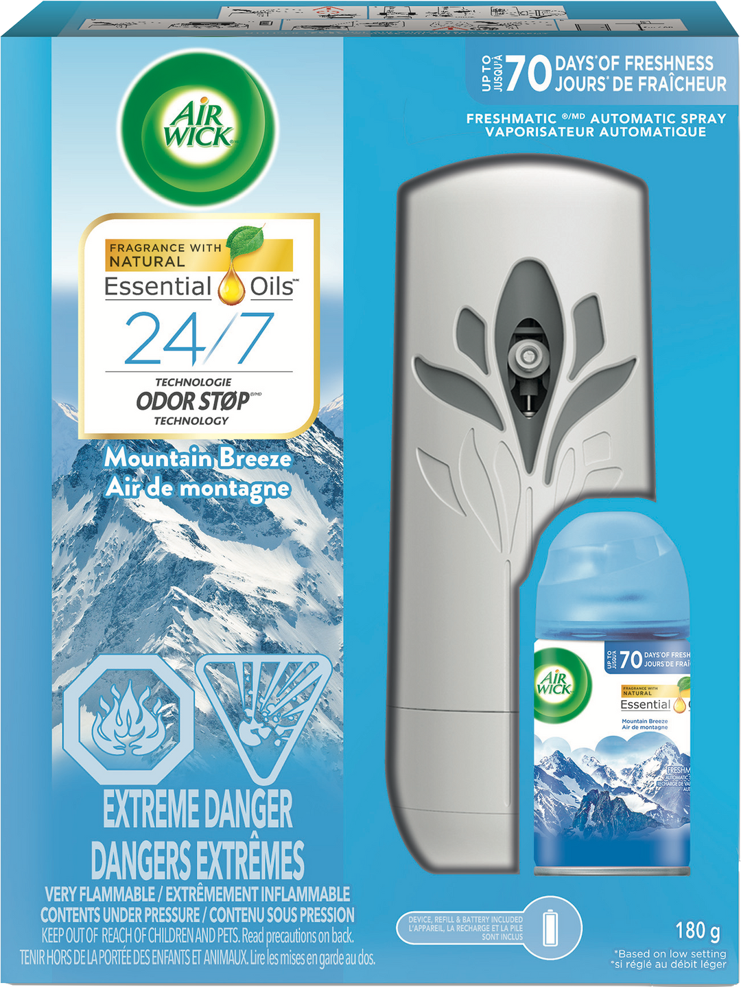 Air Wick Freshmatic Automatic Spray + Mountain Breeze Refill (180g) - Quecan