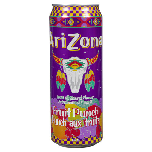 Arizona Fruit Punch can with colorful design on a white background