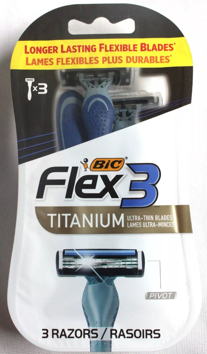 BIC Razors - Flex 3 TITANIUM  (Pack of 3) - Quecan
