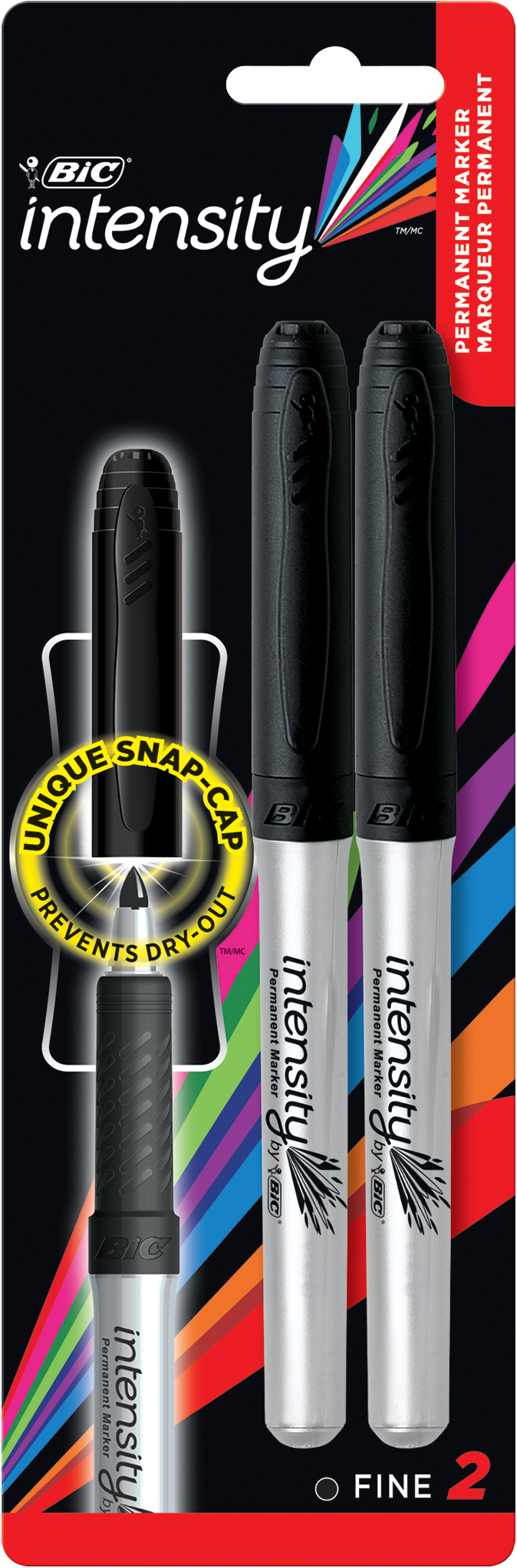 Bic Intensity Black Fine Permanent Marker (6 x Pack of 2)