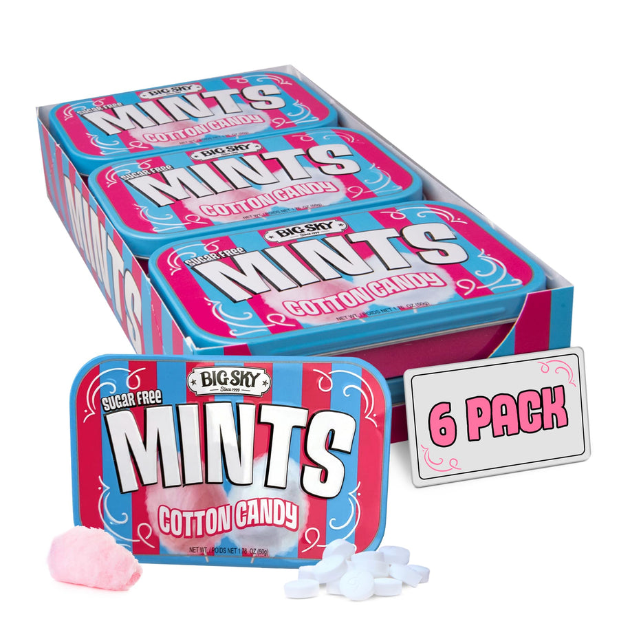 Big Sky Cotton Candy Sugar Free Mints (6 x 50g) - Quecan