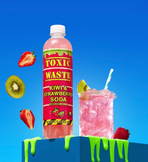 Toxic Waste Kiwi & Strawberry Soda (12 x 500mL)(Eco Fee)