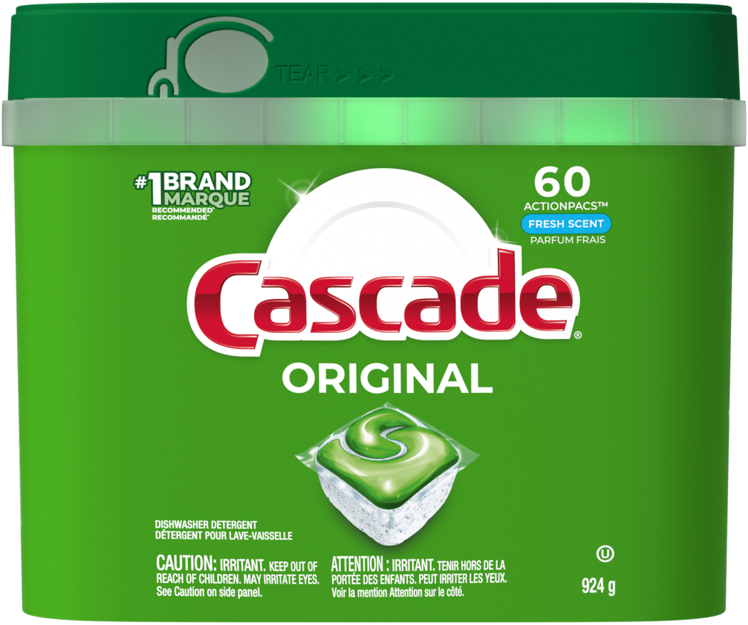 Cascade Original Fresh Scent Dishwasher Detergent Actionpacs 60ct - Quecan