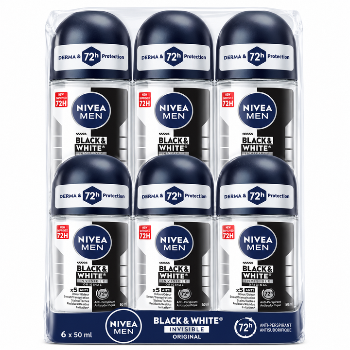 Nivea Roll On Anti Perspirant Deodorant (6 x 50mL)