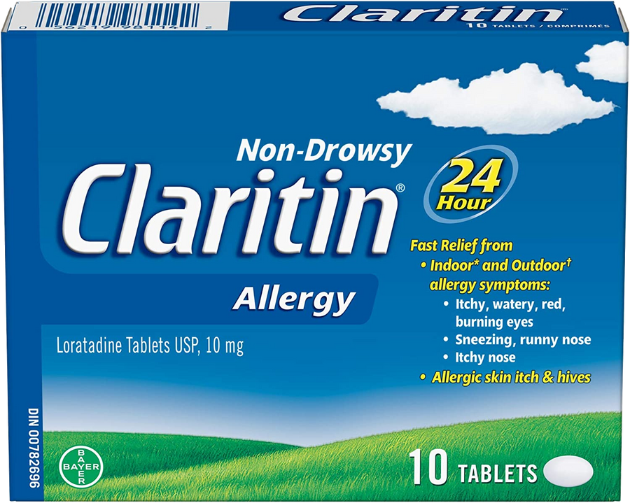 Claritin Non-Drowsy Allergy Loratadine Tablets USP 10mg 10ct - Quecan