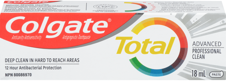 Colgate Total Advanced Professional Clean Paste Anticavity Antisensitivity Antigingivitis Toothpaste 18mL - Quecan