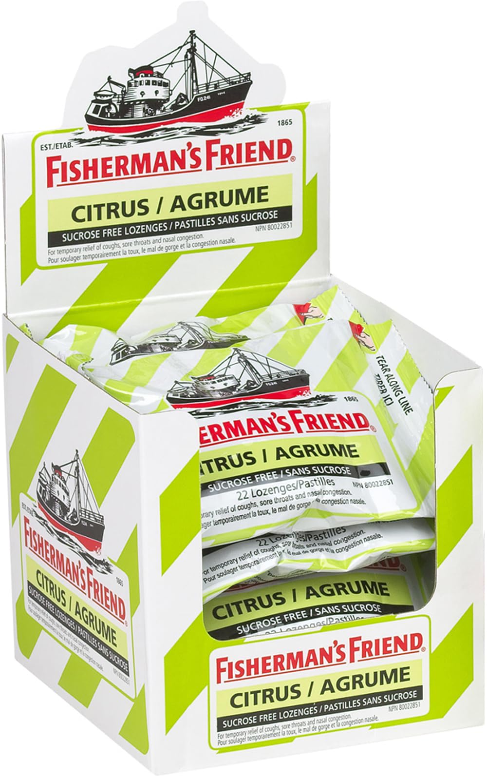 Fisherman's Friend  Lozenge Cough Drops - Citrus (8 x 22ct)